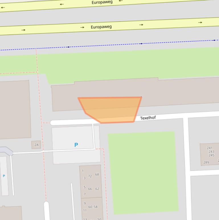 Kaart van postcodegebied 2036KE.