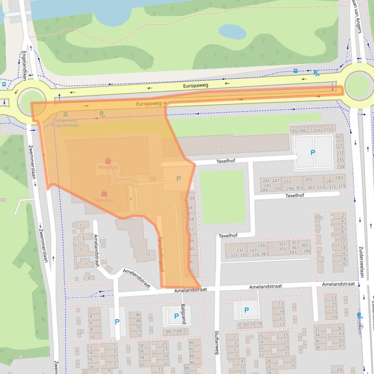 Kaart van postcodegebied 2036KH.