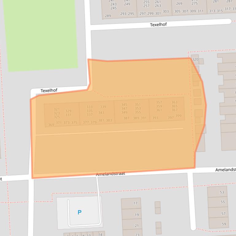 Kaart van postcodegebied 2036KK.