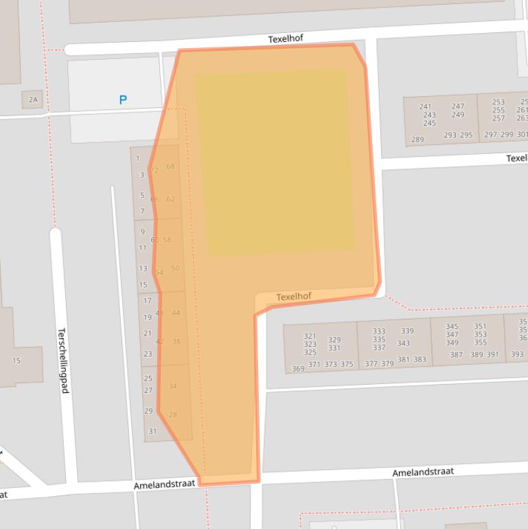 Kaart van postcodegebied 2036KL.