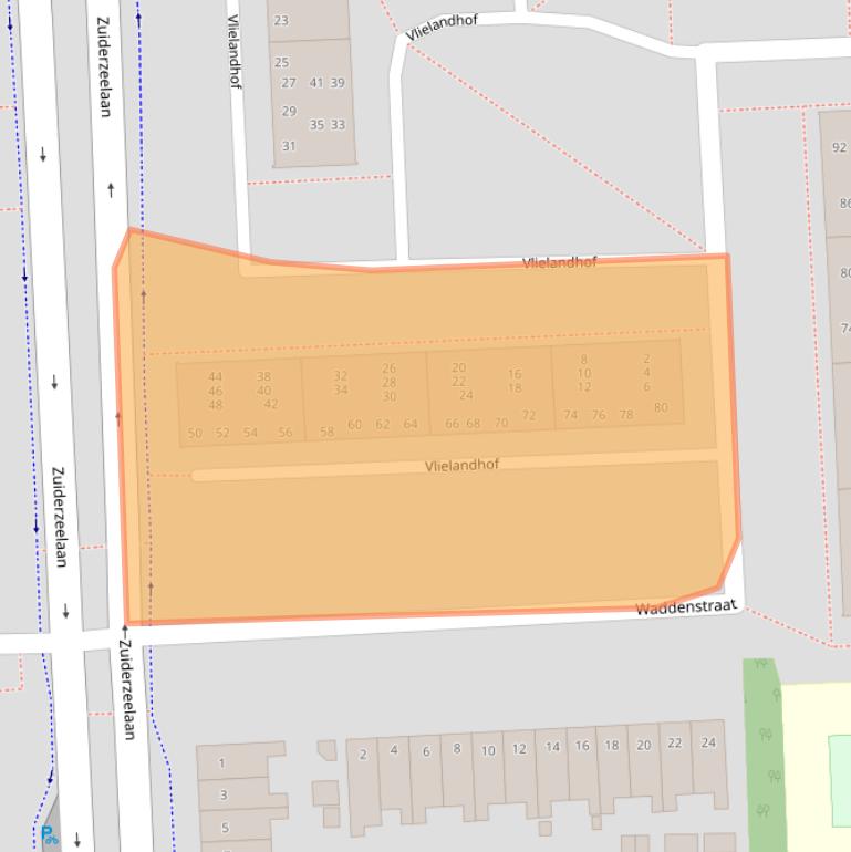 Kaart van postcodegebied 2036KN.