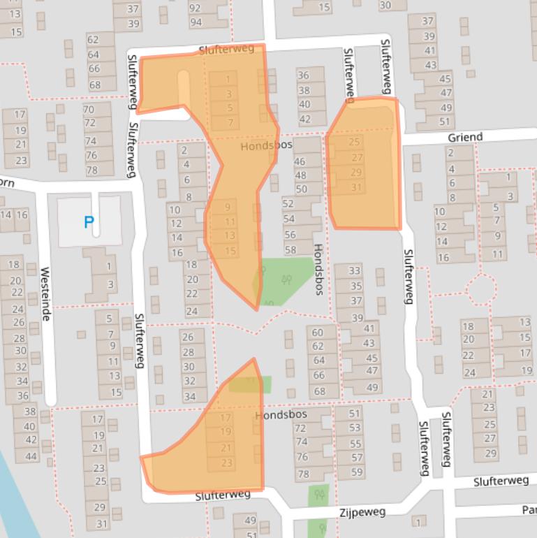 Kaart van postcodegebied 2036KP.