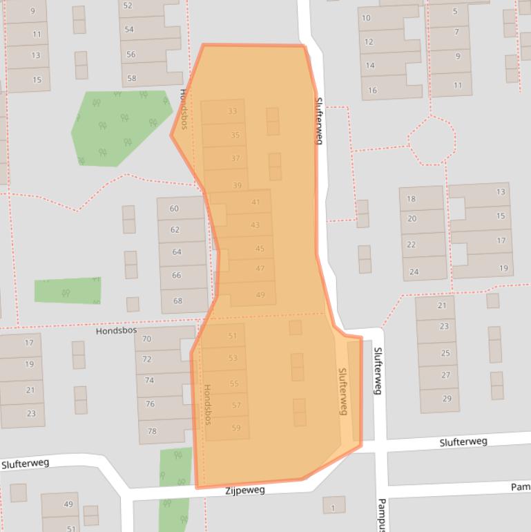 Kaart van postcodegebied 2036KR.