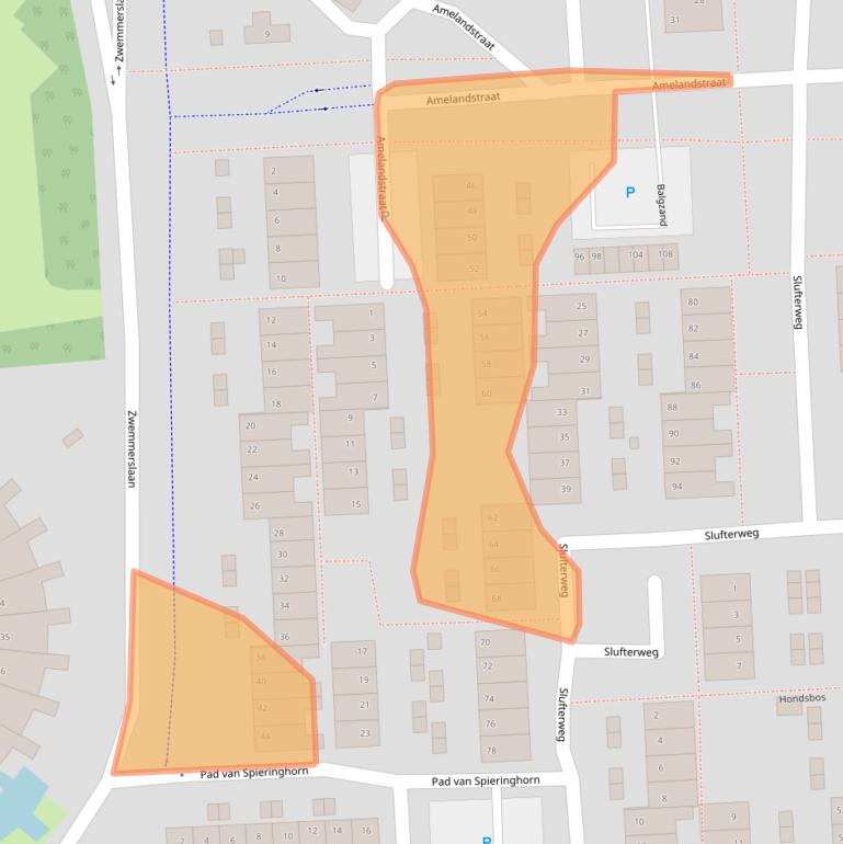 Kaart van postcodegebied 2036KX.