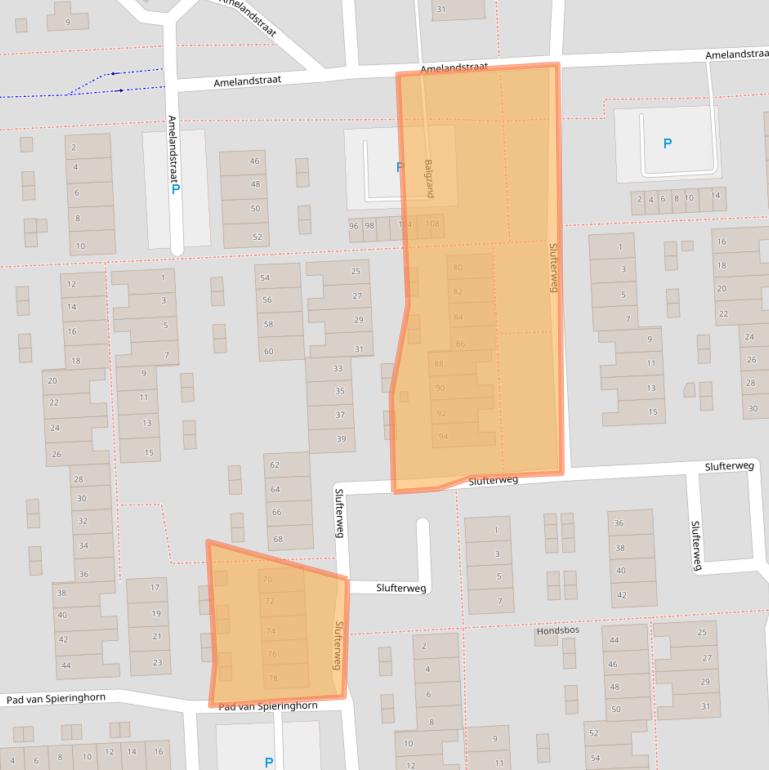 Kaart van postcodegebied 2036KZ.