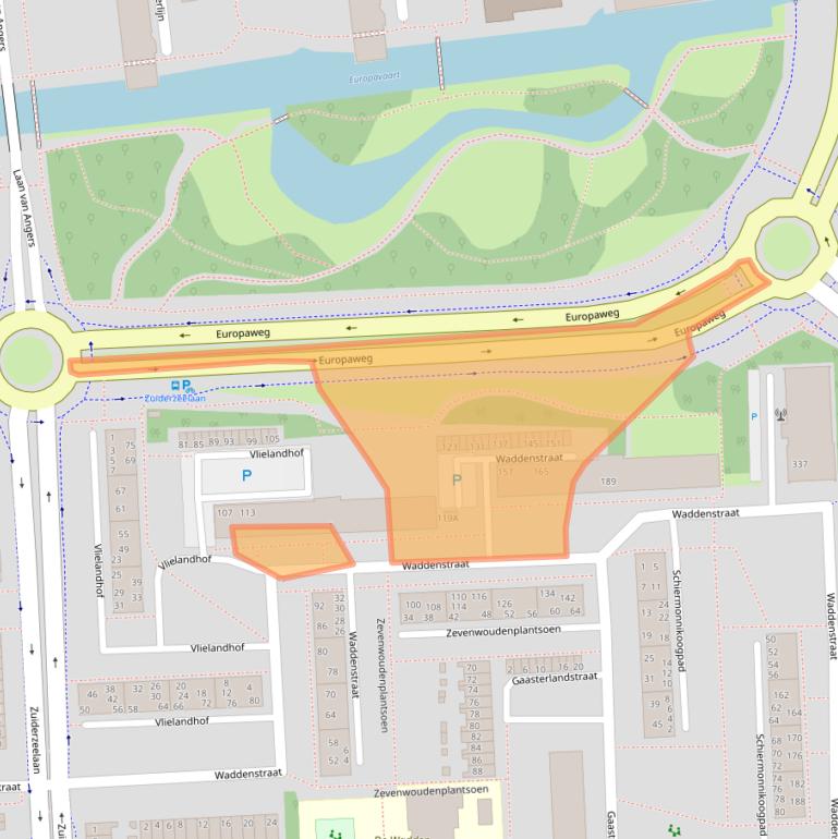 Kaart van postcodegebied 2036LC.