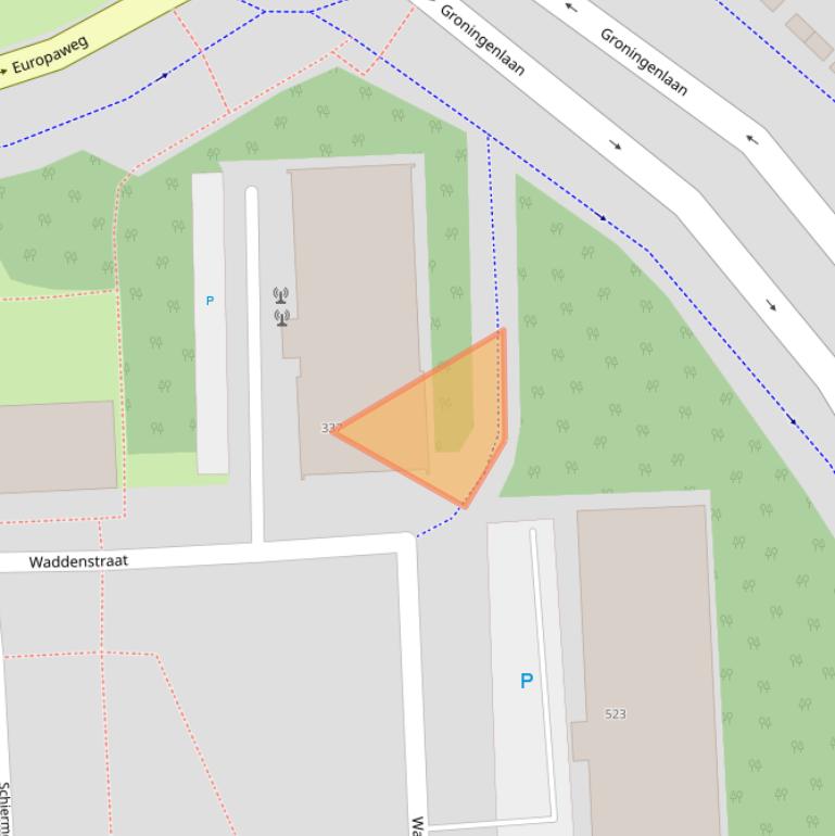 Kaart van postcodegebied 2036LK.