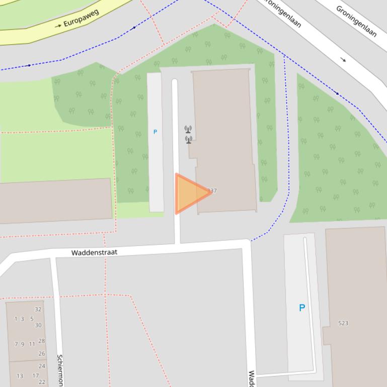 Kaart van postcodegebied 2036LM.