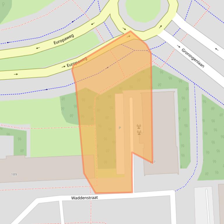 Kaart van postcodegebied 2036LN.