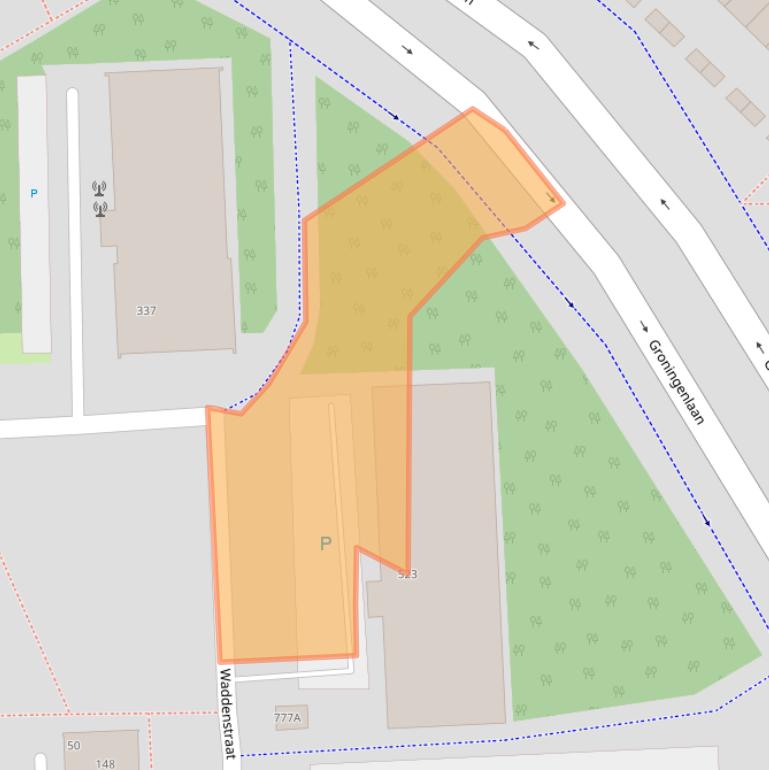 Kaart van postcodegebied 2036LP.