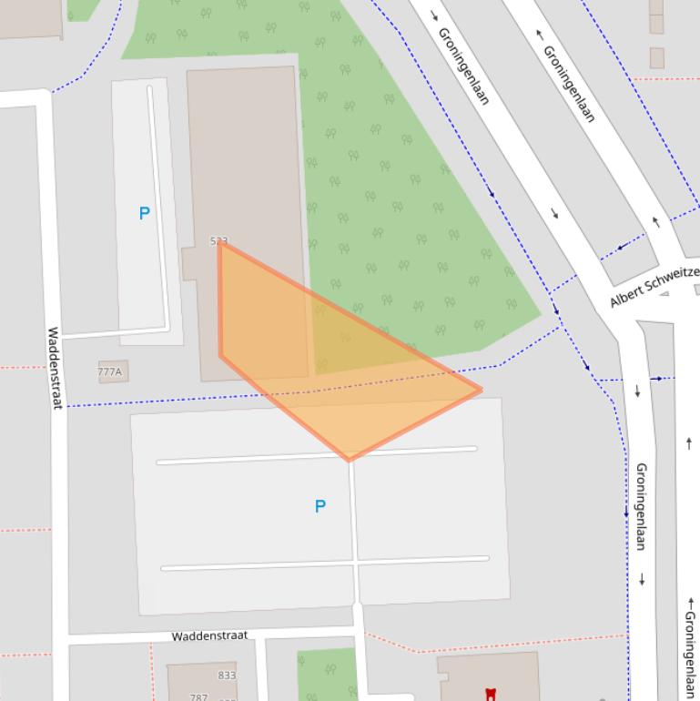 Kaart van postcodegebied 2036LT.