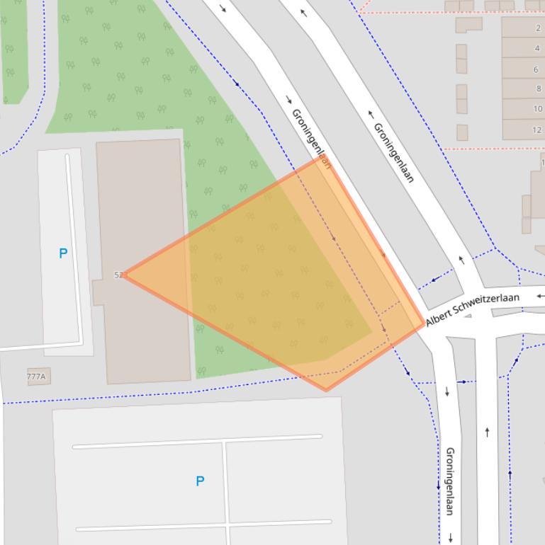 Kaart van postcodegebied 2036LV.