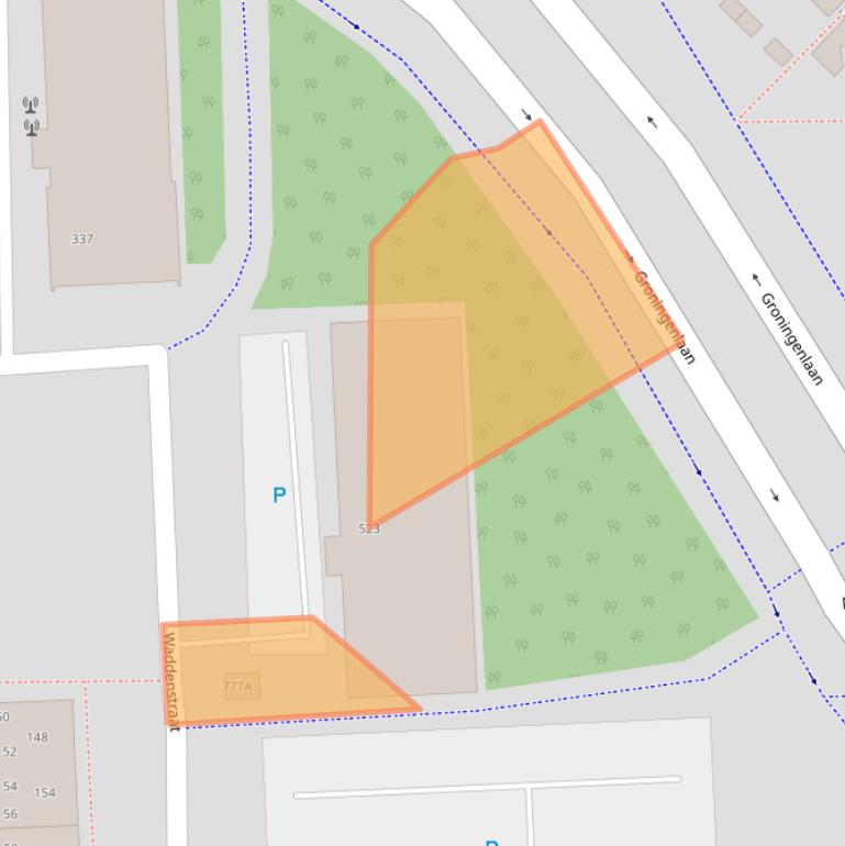 Kaart van postcodegebied 2036LW.