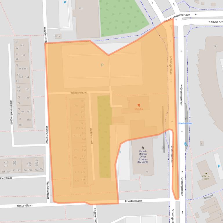 Kaart van postcodegebied 2036LX.
