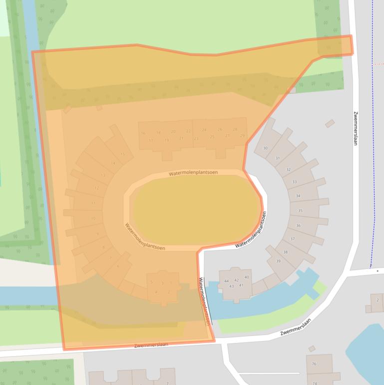 Kaart van postcodegebied 2036MC.