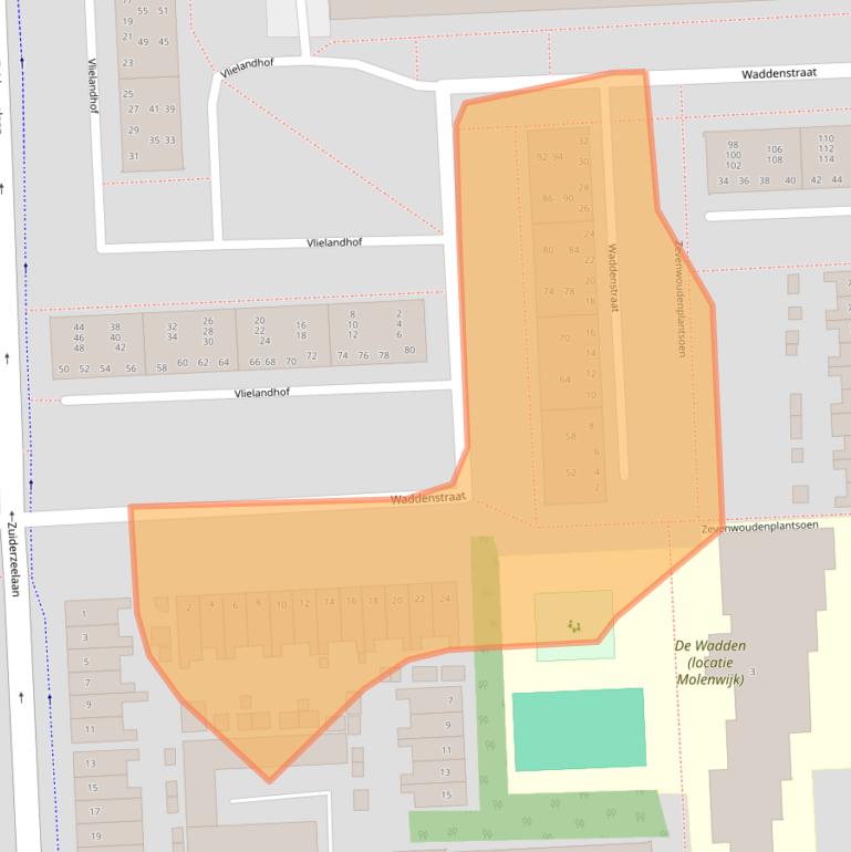 Kaart van postcodegebied 2036NA.