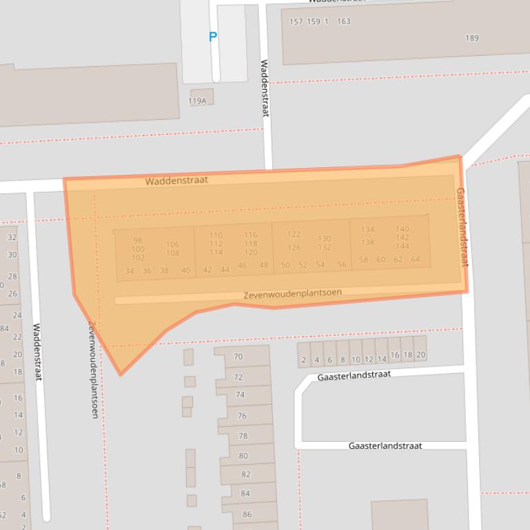 Kaart van postcodegebied 2036NB.