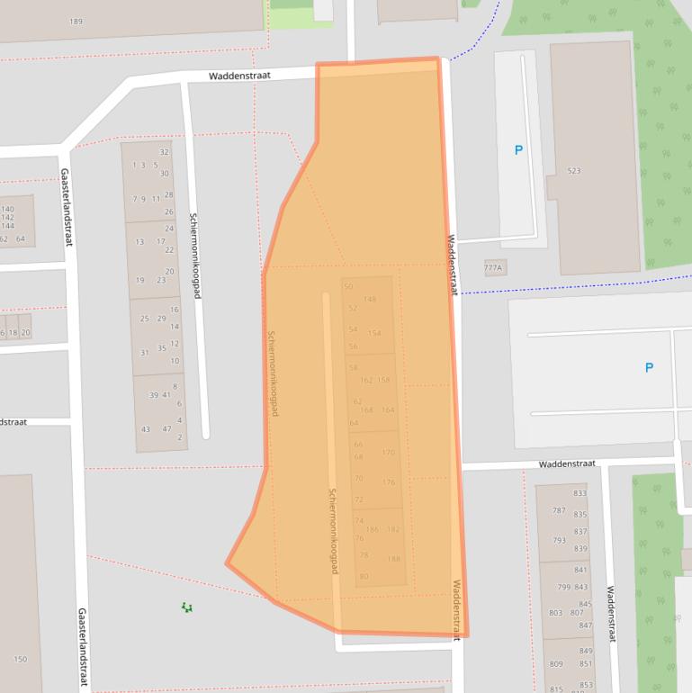 Kaart van postcodegebied 2036NC.