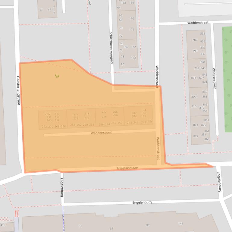 Kaart van postcodegebied 2036ND.