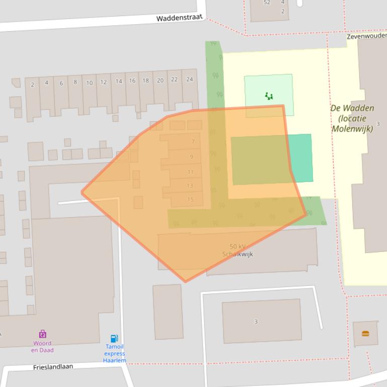 Kaart van postcodegebied 2036NL.