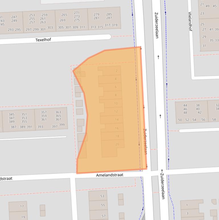 Kaart van postcodegebied 2036NR.