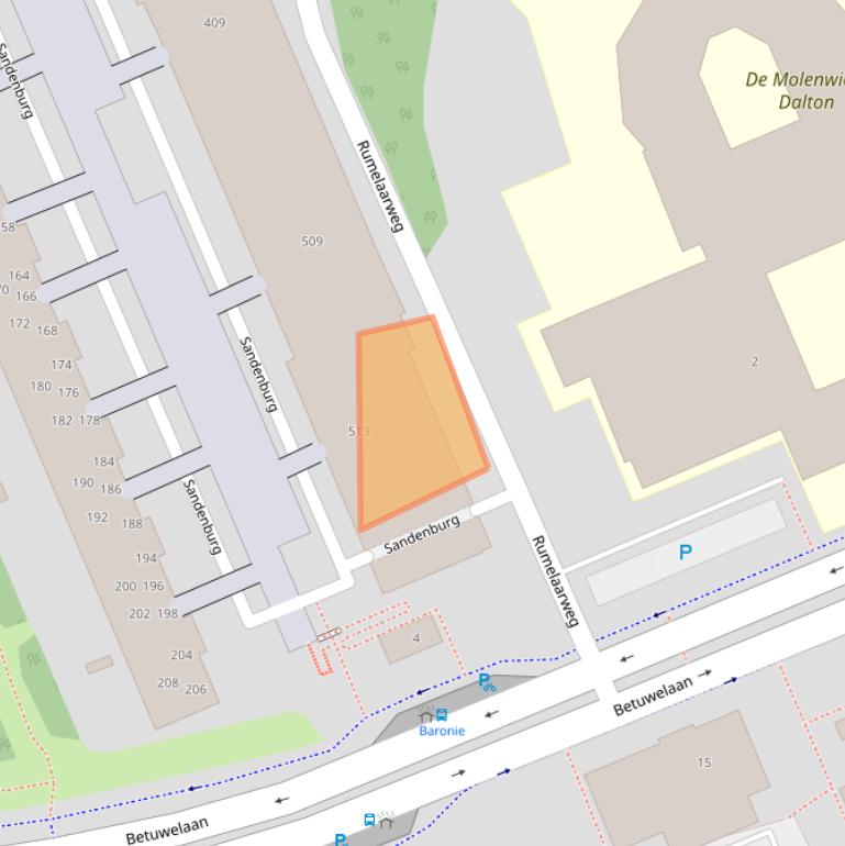 Kaart van postcodegebied 2036PN.