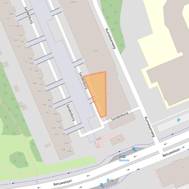 Kaart van postcodegebied 2036PP.