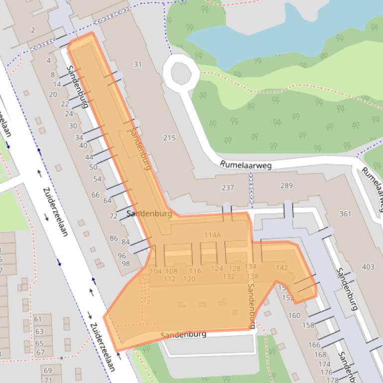 Kaart van postcodegebied 2036PT.