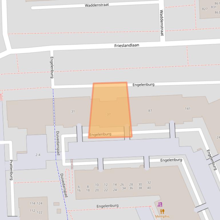 Kaart van postcodegebied 2036RB.