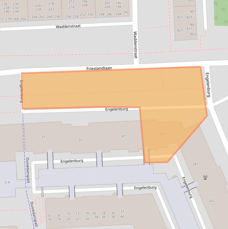 Kaart van postcodegebied 2036RD.