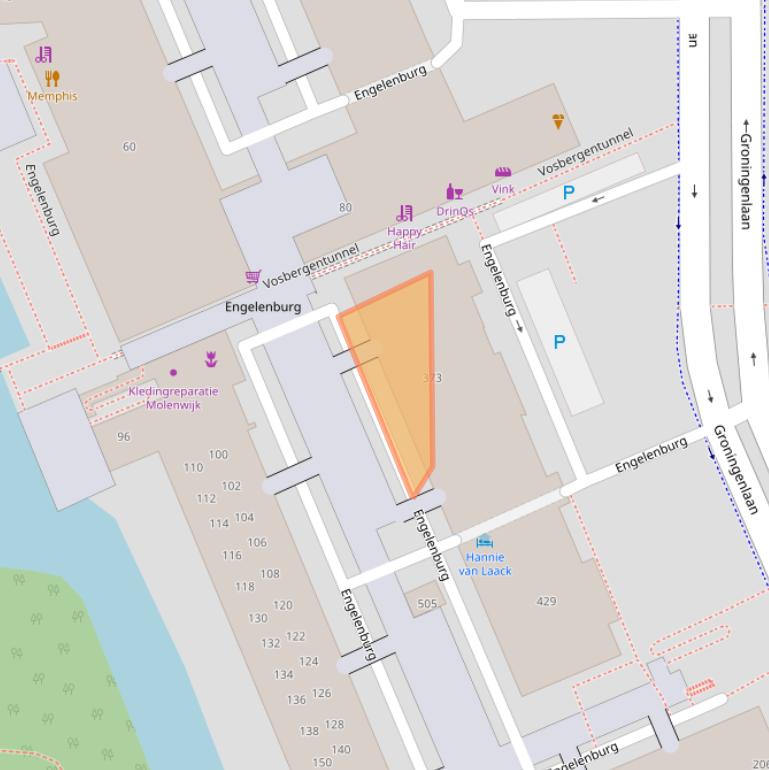 Kaart van postcodegebied 2036RM.