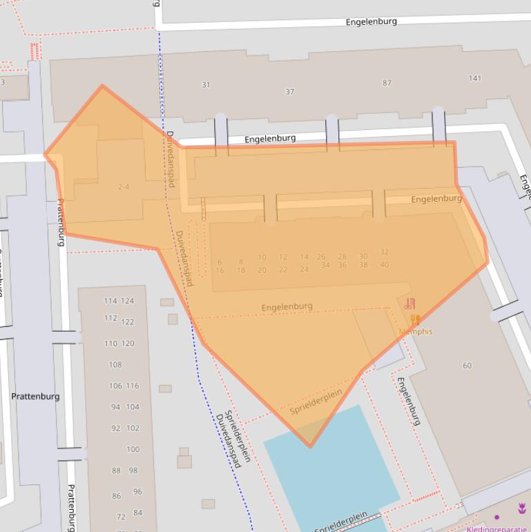 Kaart van postcodegebied 2036RR.