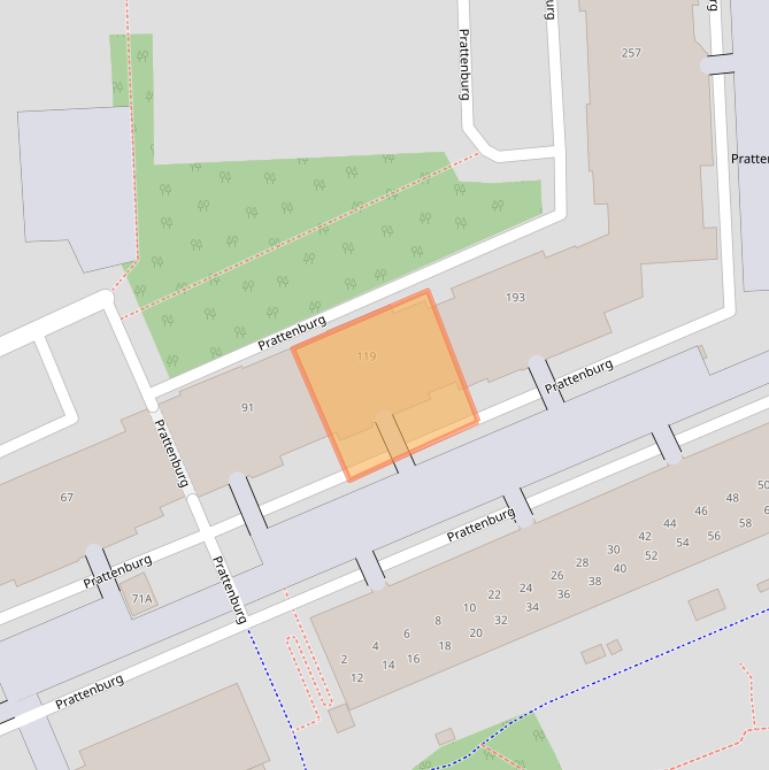 Kaart van postcodegebied 2036SG.