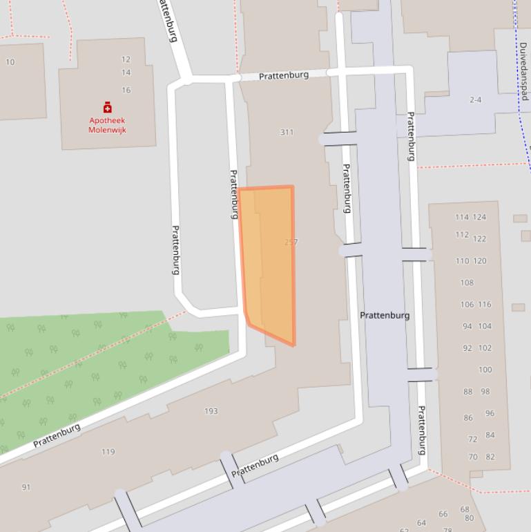 Kaart van postcodegebied 2036SJ.