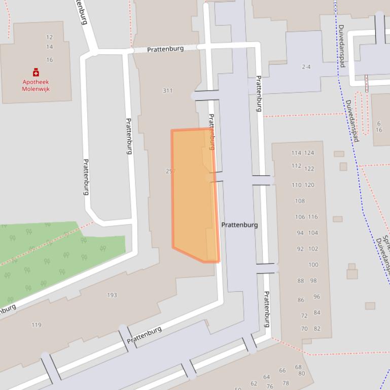 Kaart van postcodegebied 2036SK.