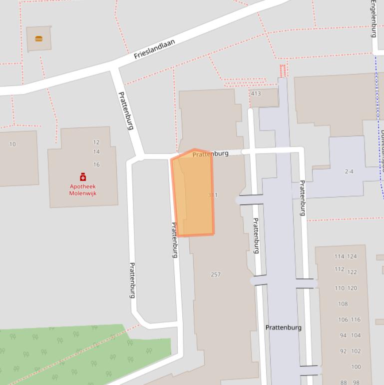 Kaart van postcodegebied 2036SL.