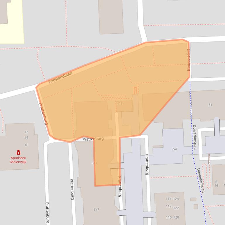 Kaart van postcodegebied 2036SM.