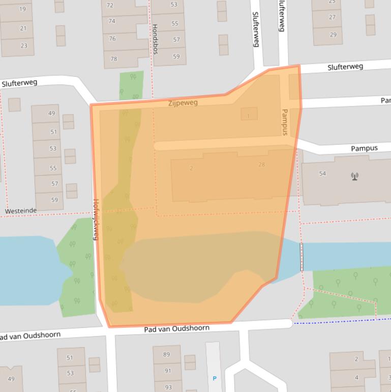 Kaart van postcodegebied 2036TA.