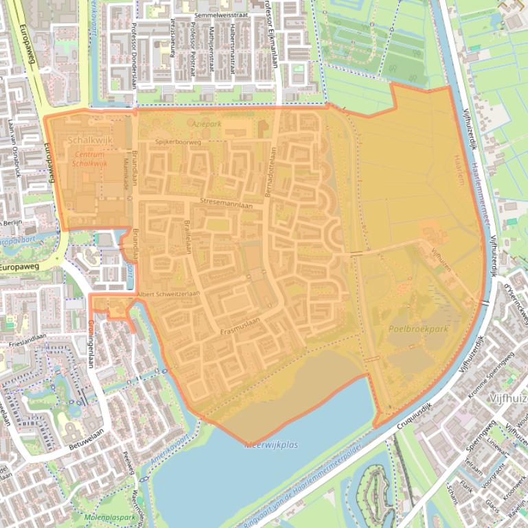 Kaart van postcodegebied 2037.