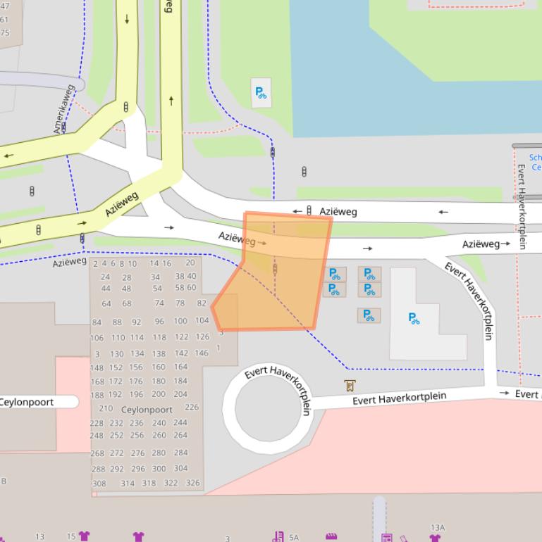 Kaart van postcodegebied 2037AA.