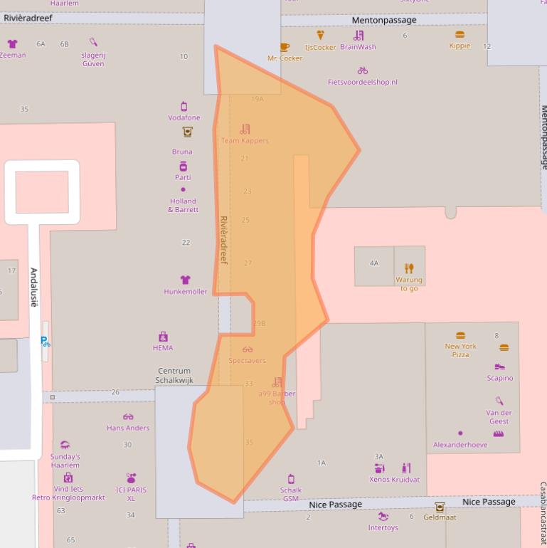 Kaart van postcodegebied 2037AD.