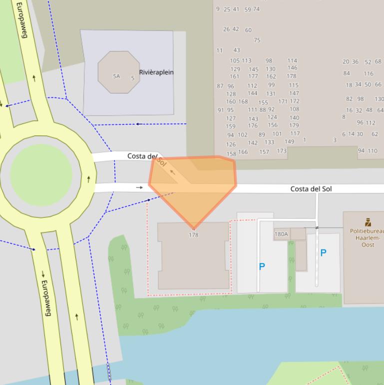 Kaart van postcodegebied 2037AM.