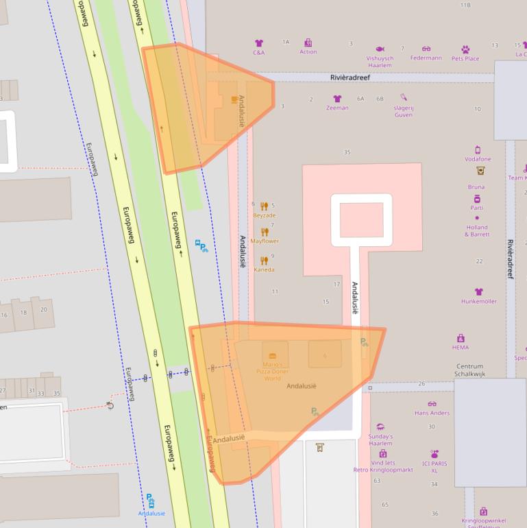 Kaart van postcodegebied 2037AW.