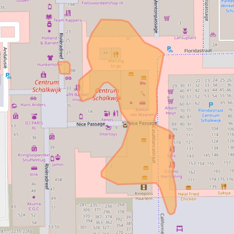 Kaart van postcodegebied 2037AZ.