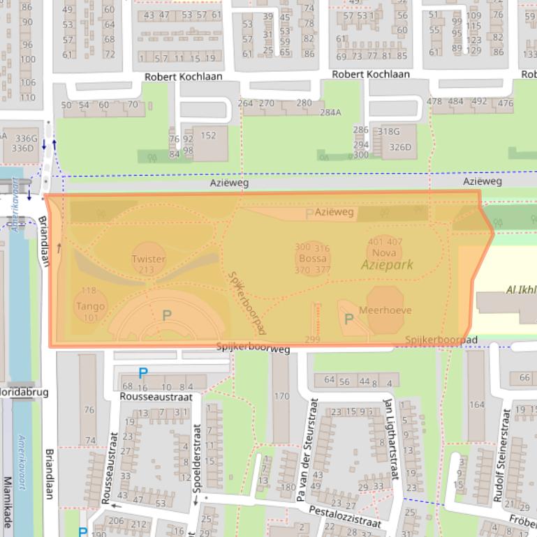 Kaart van postcodegebied 2037EB.