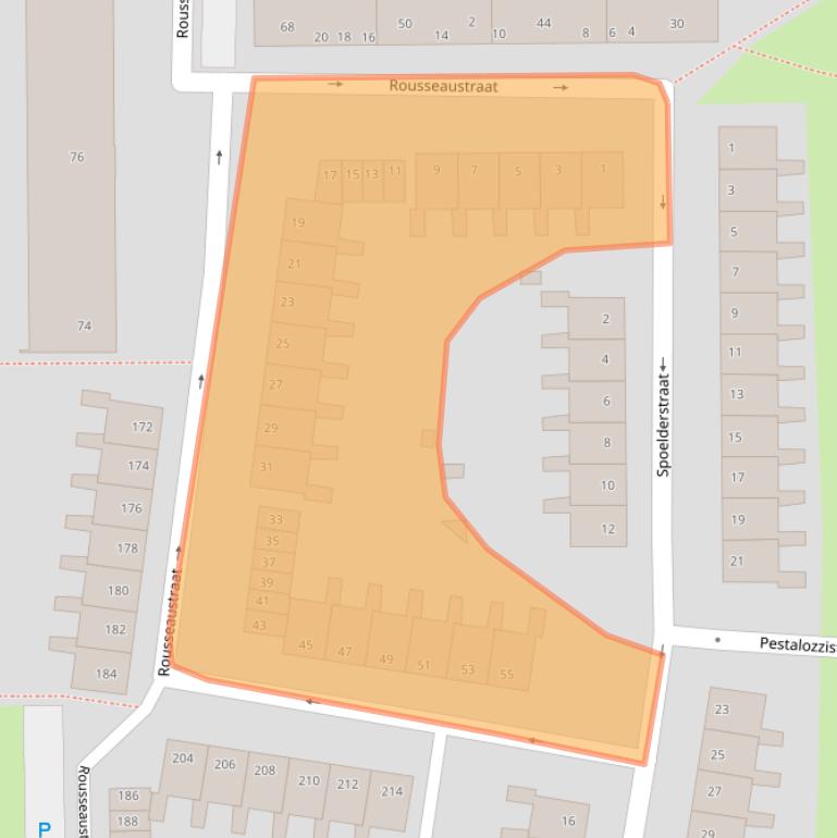 Kaart van postcodegebied 2037EC.