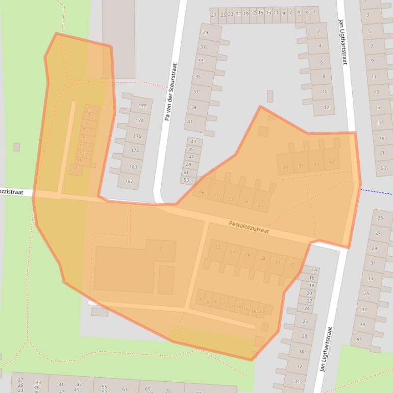 Kaart van postcodegebied 2037EL.