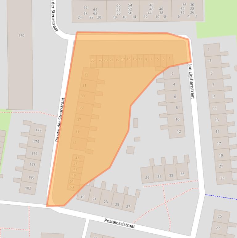 Kaart van postcodegebied 2037EM.