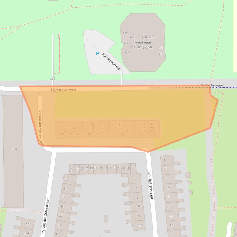 Kaart van postcodegebied 2037EN.