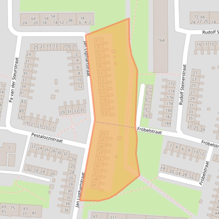 Kaart van postcodegebied 2037ET.